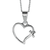 Open Heart Cross Silver Plate  Chain - 603799504669