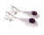 Simulated Amethyst And Diamond Drop Earrings, 925 Sterling Silver, Platinum Plate - 000354897011