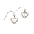 Silver Plated Open Heart Cross Earrings - 714611177746
