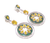 Yellow Diamond Color Circle Dangle Earrings, 925 Sterling Silver - 000354897111