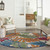 8’ Round Multicolored Leaves Indoor Outdoor Area Rug - 4512822811758