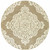 8' Round Tan Round Oriental Stain Resistant Indoor Outdoor Area Rug - 606114582731