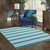 5' X 8' Blue Geometric Stain Resistant Indoor Outdoor Area Rug - 606114575351