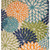 9' X 12' Orange Green And Blue Floral Non Skid Indoor Outdoor Area Rug - 606114454380