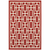 4' X 6' Red and Ivory Geometric Stain Resistant Indoor Outdoor Area Rug
