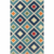 2' X 3' Blue and Ivory Geometric Stain Resistant Indoor Outdoor Area Rug
