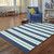 5' X 8' Blue Geometric Stain Resistant Indoor Outdoor Area Rug - 606114574958