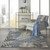 4’ x 6’ Gray and Blue Leaves Indoor Outdoor Area Rug - 4512822810393