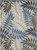 6’ x 9’ Gray and Blue Leaves Indoor Outdoor Area Rug - 4512822810447