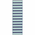 2' X 8' Blue and Ivory Geometric Stain Resistant Indoor Outdoor Area Rug