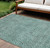 10' X 14' Teal Blue Geometric Washable Indoor Outdoor Area Rug