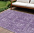 8' X 10' Purple Lilac And Lavender Oriental Washable Indoor Outdoor Area Rug