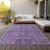 8' X 10' Purple Lilac And Lavender Oriental Washable Indoor Outdoor Area Rug
