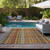 9' X 12' Yellow Orange and Brown Plaid Washable Non Skid Indoor Outdoor Area Rug