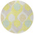 8' Yellow Mint Green And Beige Round Ogee Washable Indoor Outdoor Area Rug