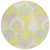 8' Yellow Mint Green And Beige Round Ogee Washable Indoor Outdoor Area Rug