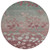 8' Blush And Emerald Round Floral Washable Indoor Outdoor Area Rug