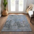 9' X 12' Gray Charcoal And Blue Abstract Washable Indoor Outdoor Area Rug
