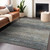10' X 14' Granite Gray Striped Washable Indoor Outdoor Area Rug