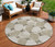 8' Taupe Beige And Gray Round Abstract Washable Indoor Outdoor Area Rug - 608219163358