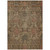 9' X 12' Brown Charcoal And Brick Red Damask Washable Indoor Outdoor Area Rug