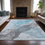 10' X 14' Teal Blue And Gray Abstract Washable Indoor Outdoor Area Rug - Teal Blue, Gray