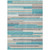 10' X 14' Teal Blue Gray And Beige Striped Washable Indoor Outdoor Area Rug