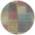 8' Beige Mauve And Brown Round Abstract Washable Indoor Outdoor Area Rug