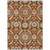 9' X 12' Orange Taupe And Gold Floral Washable Indoor Outdoor Area Rug