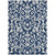 10' X 14' Navy Blue And Ivory Floral Washable Indoor Outdoor Area Rug