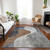 8' X 10' Gray Charcoal And Brown Abstract Washable Indoor Outdoor Area Rug