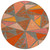 8' Rust Gray And Pink Round Geometric Washable Indoor Outdoor Area Rug