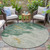 8' Emerald And Gold Round Abstract Washable Indoor Outdoor Area Rug