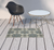 2' X 4' Blue and Beige Oriental Stain Resistant Indoor Outdoor Area Rug
