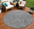 8' Gray And Charcoal Round Southwestern Washable Indoor Outdoor Area Rug