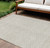 10' X 14' Beige And Gray Chevron Washable Indoor Outdoor Area Rug