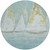 8' Teal Blue And Gold Round Nautical Washable Indoor Outdoor Area Rug