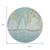 8' Teal Blue And Gold Round Nautical Washable Indoor Outdoor Area Rug