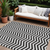 10' X 14' Black And Ivory Chevron Washable Indoor Outdoor Area Rug