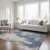 8' X 10' Navy Blue And Taupe Abstract Washable Indoor Outdoor Area Rug