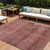 9' X 12' Pink And Ivory Geometric Washable Indoor Outdoor Area Rug