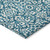 8' X 10' Teal Blue And Ivory Damask Washable Indoor Outdoor Area Rug