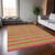 10' X 14' Green and Red Striped Washable Non Skid Indoor Outdoor Area Rug