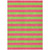 10' X 14' Green and Red Striped Washable Non Skid Indoor Outdoor Area Rug