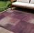 10' X 14' Plum Mauve And Beige Abstract Washable Indoor Outdoor Area Rug