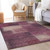 10' X 14' Plum Mauve And Beige Abstract Washable Indoor Outdoor Area Rug