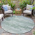 8' Mint Green And Pale Aqua Round Abstract Washable Indoor Outdoor Area Rug