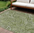 8' X 10' Artichoke Green And Olive Green Paisley Washable Indoor Outdoor Area Rug