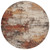 8' Rust And Beige Round Abstract Washable Indoor Outdoor Area Rug - Rust, Beige