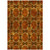 8' X 10' Orange And Rust Floral Medallion Washable Indoor Outdoor Area Rug